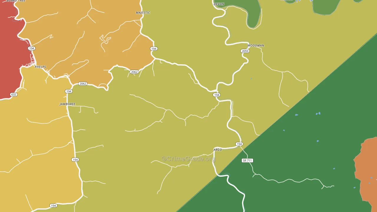 41568, KY Map of Theft Rates