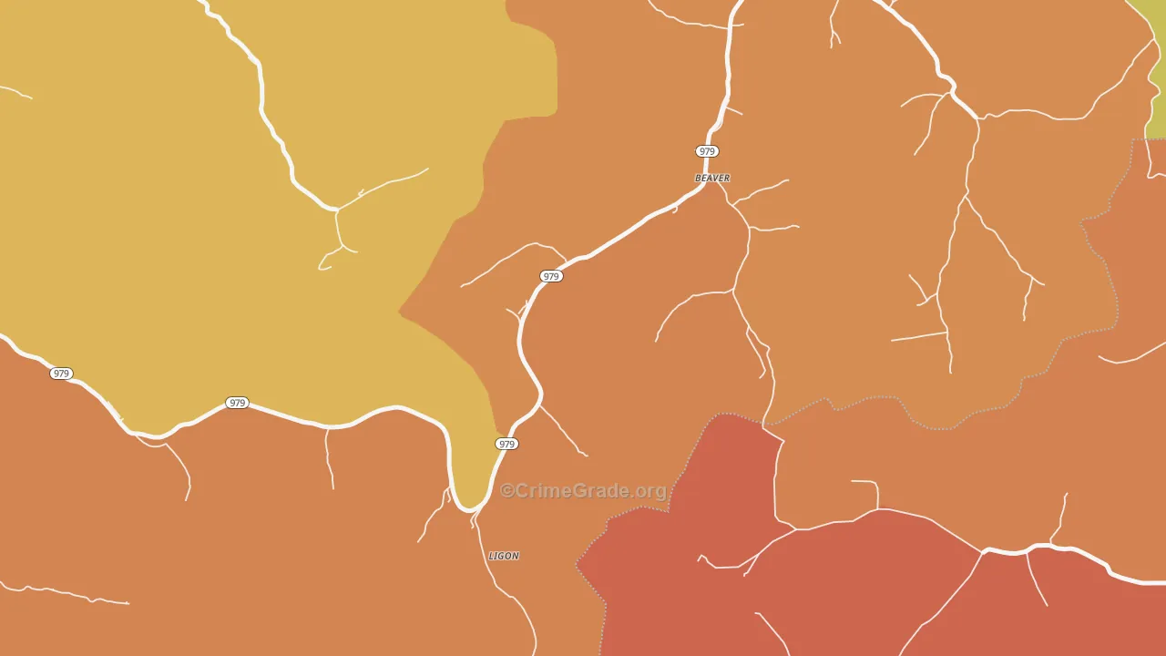 41604, KY Map of Theft Rates