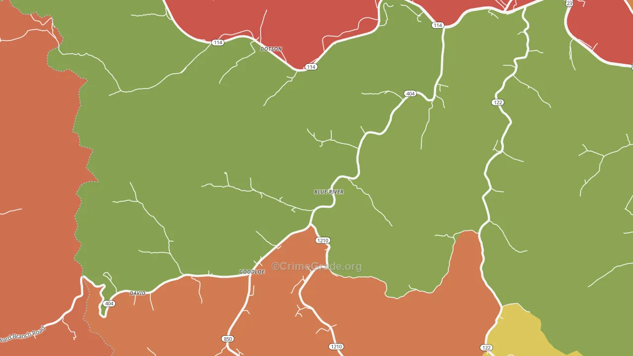 41607, KY Map of Theft Rates
