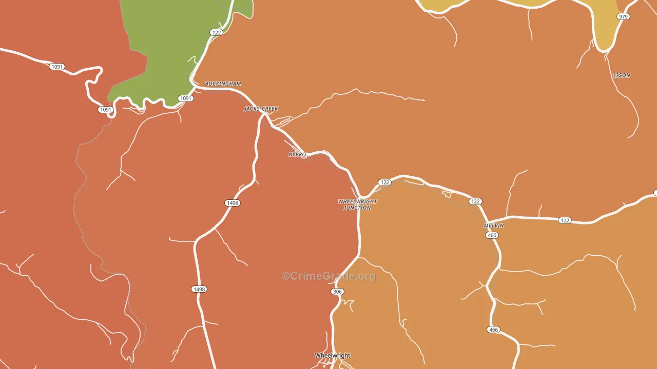 41612, KY Map of Theft Rates