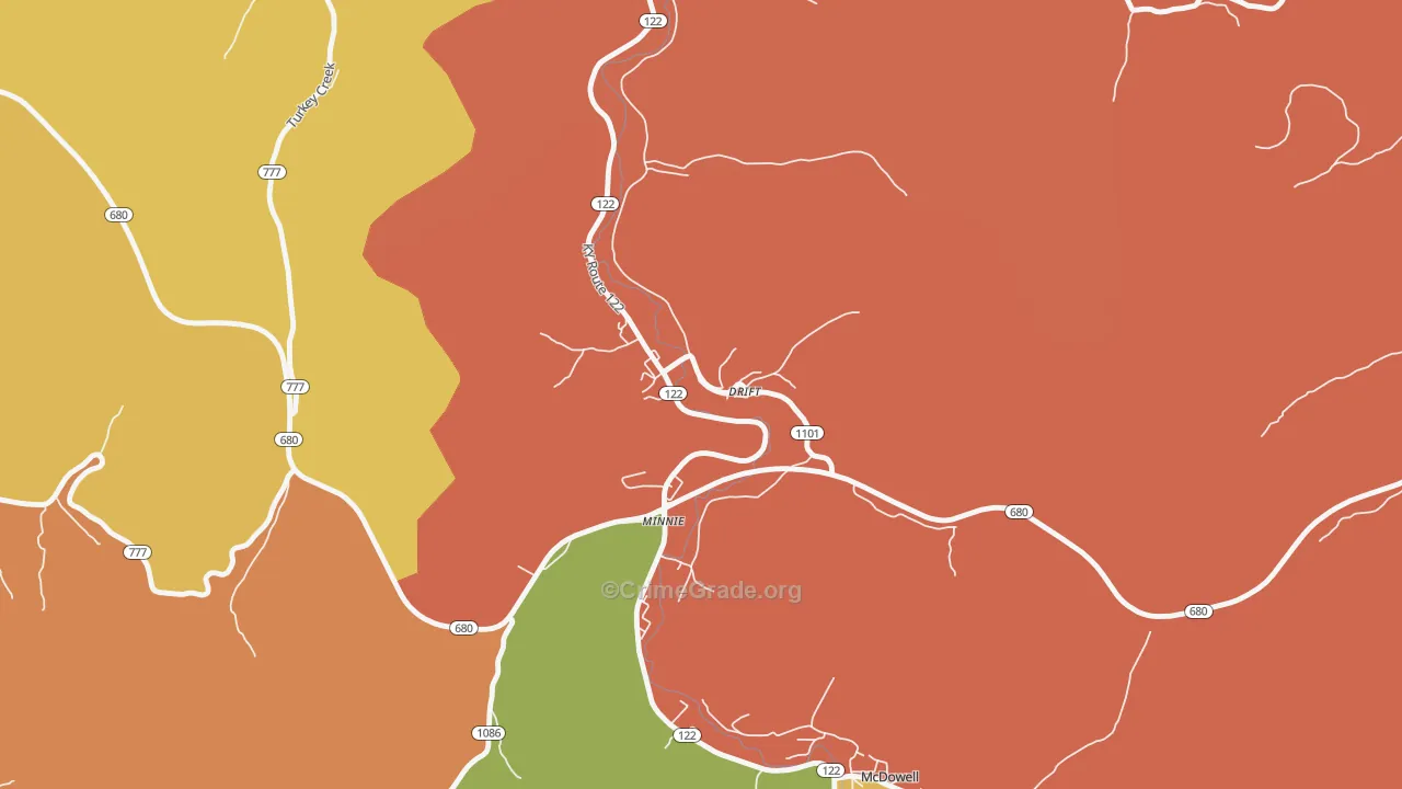 41619, KY Map of Theft Rates