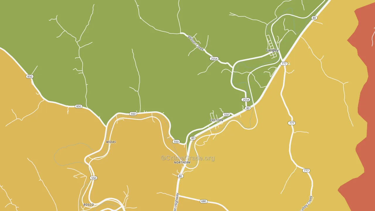 41622, KY Map of Theft Rates