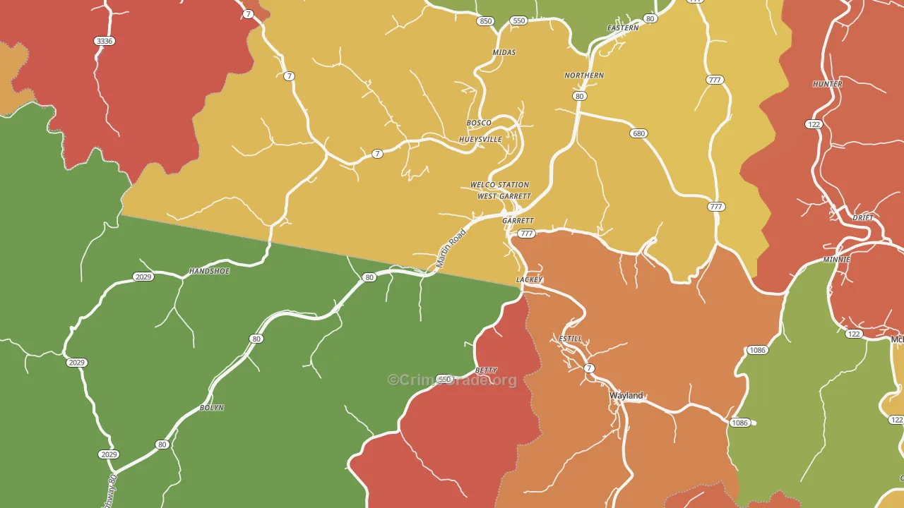 41630, KY Map of Theft Rates