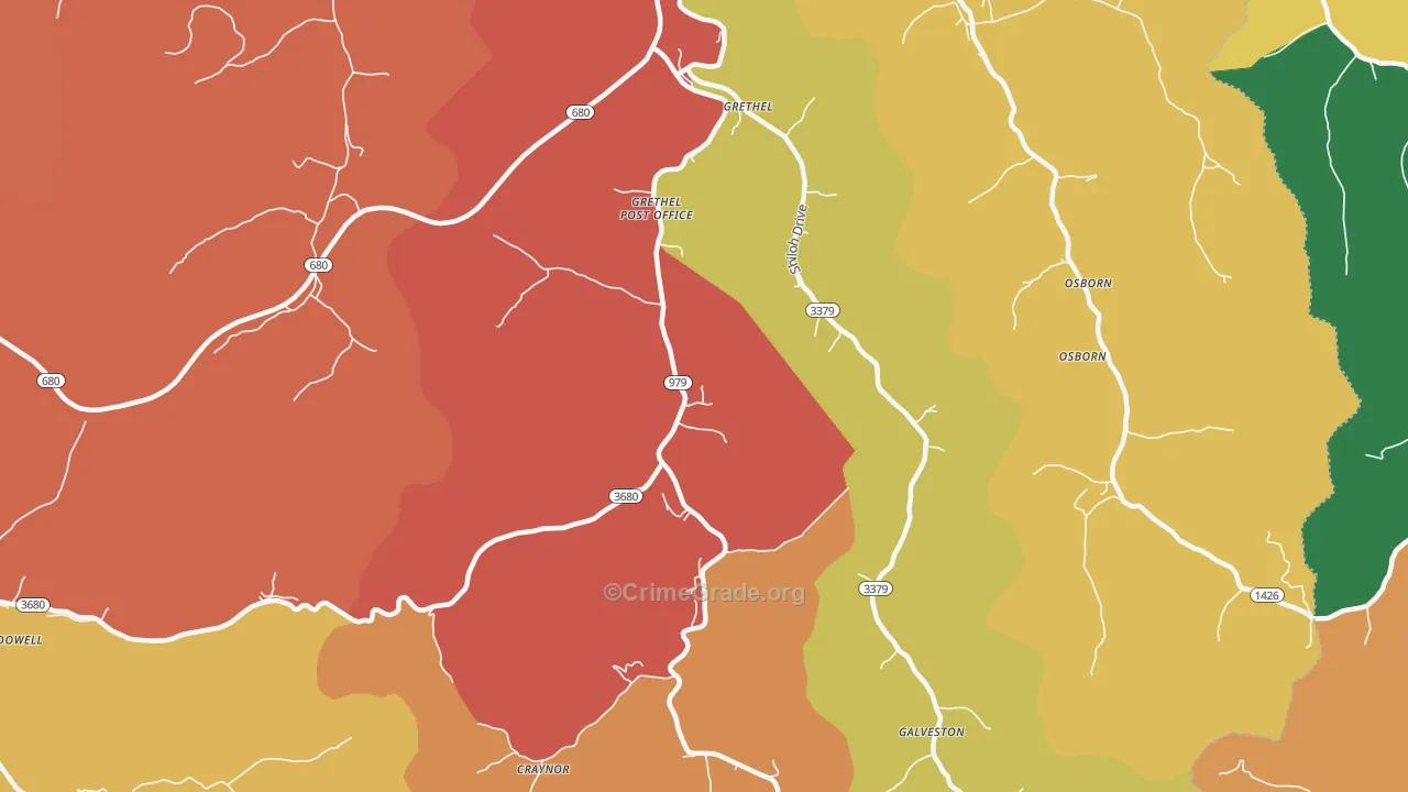 41631, KY Map of Theft Rates