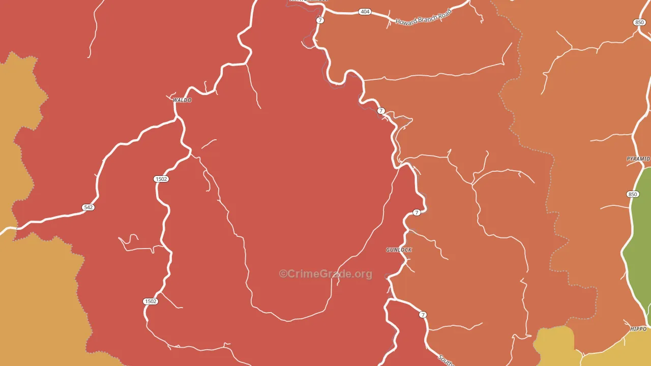 41632, KY Map of Theft Rates
