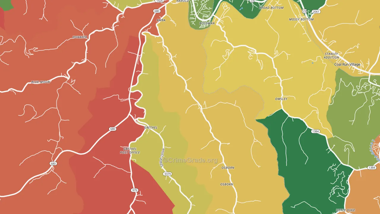 41635, KY Map of Theft Rates