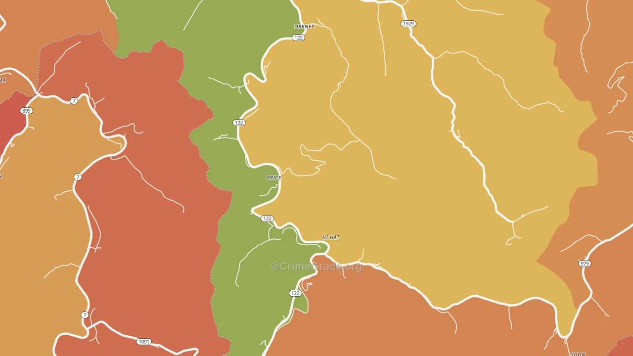 41636, KY Map of Theft Rates