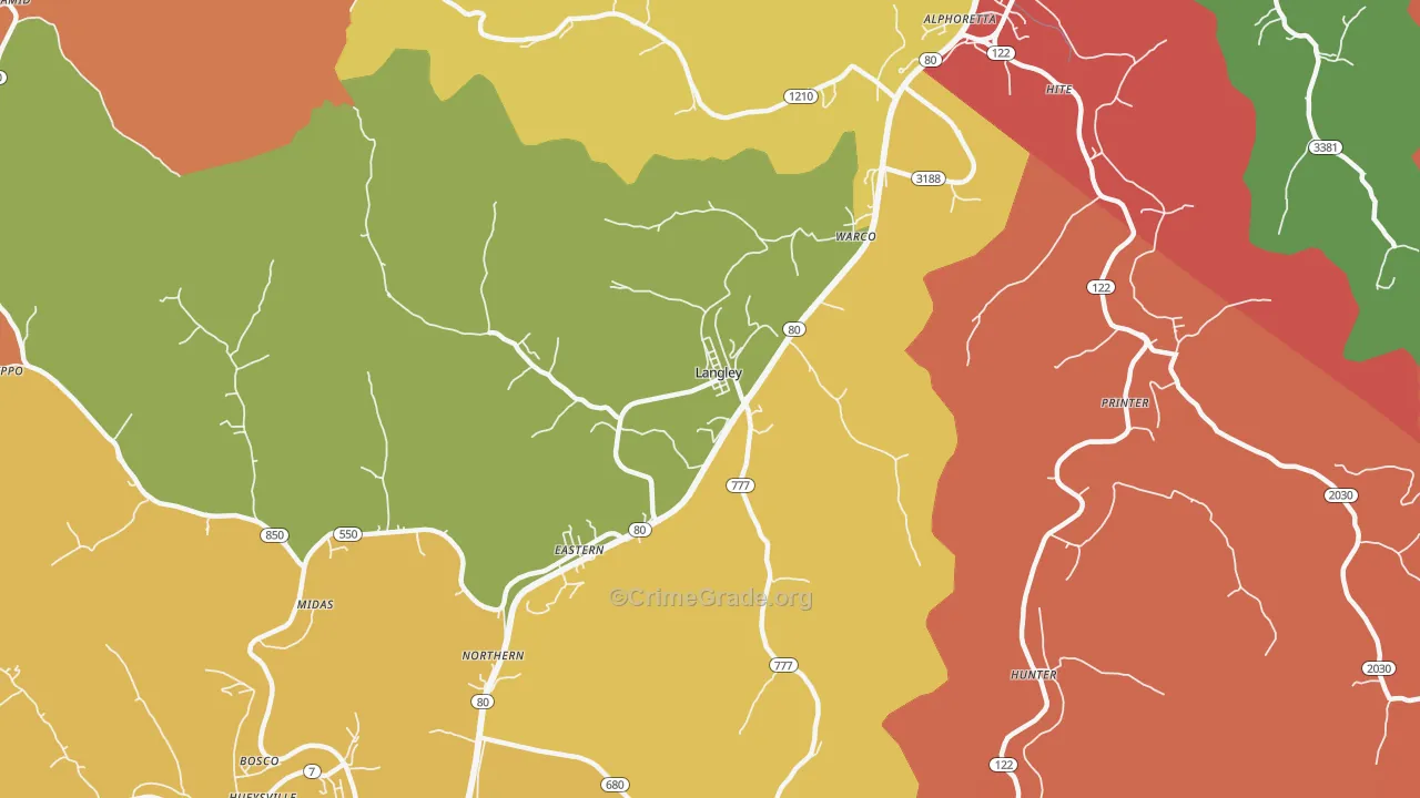 41645, KY Map of Theft Rates