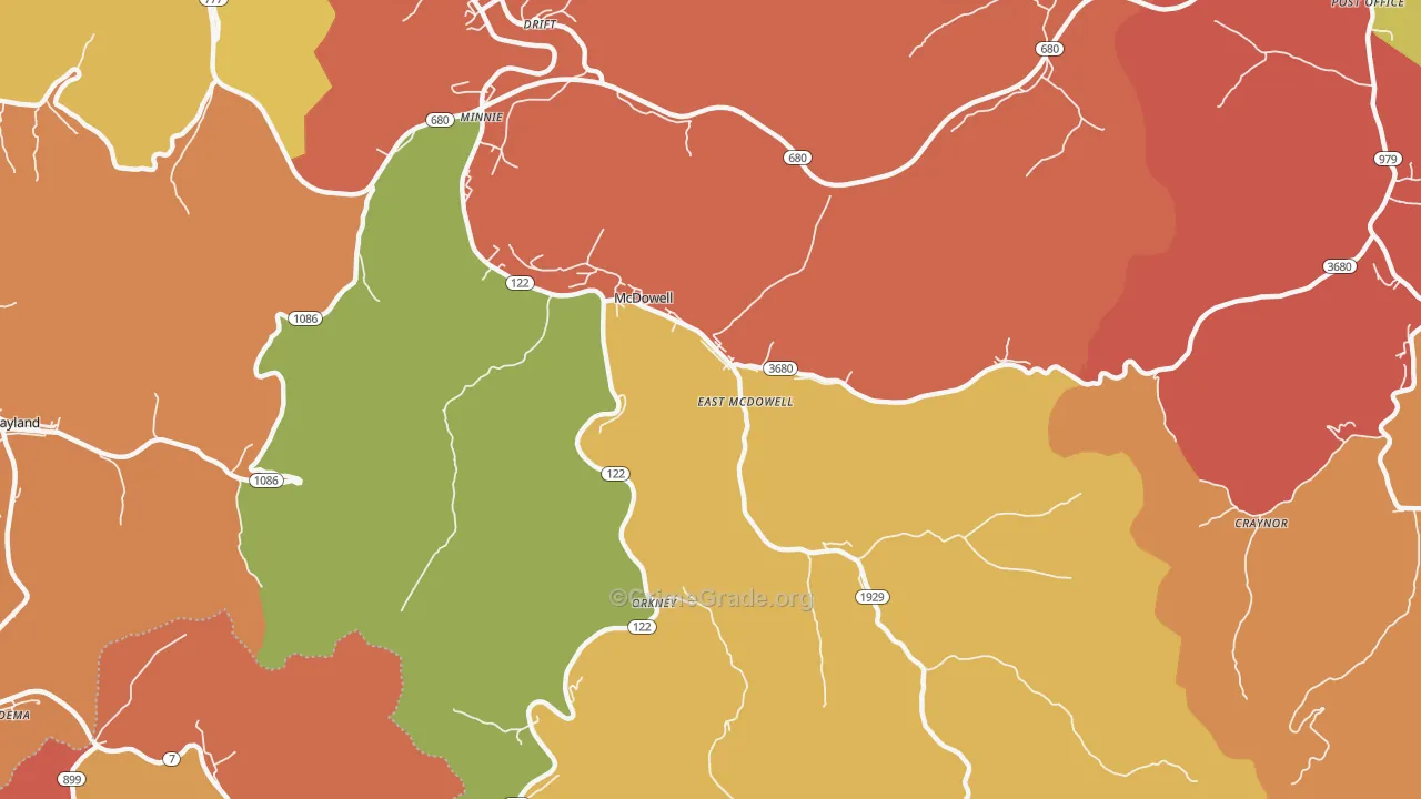 41647, KY Map of Theft Rates