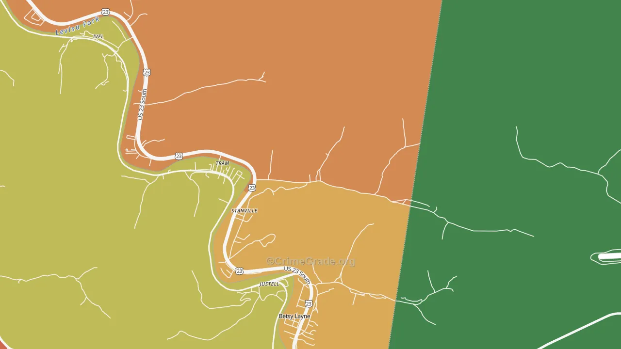 41659, KY Map of Theft Rates