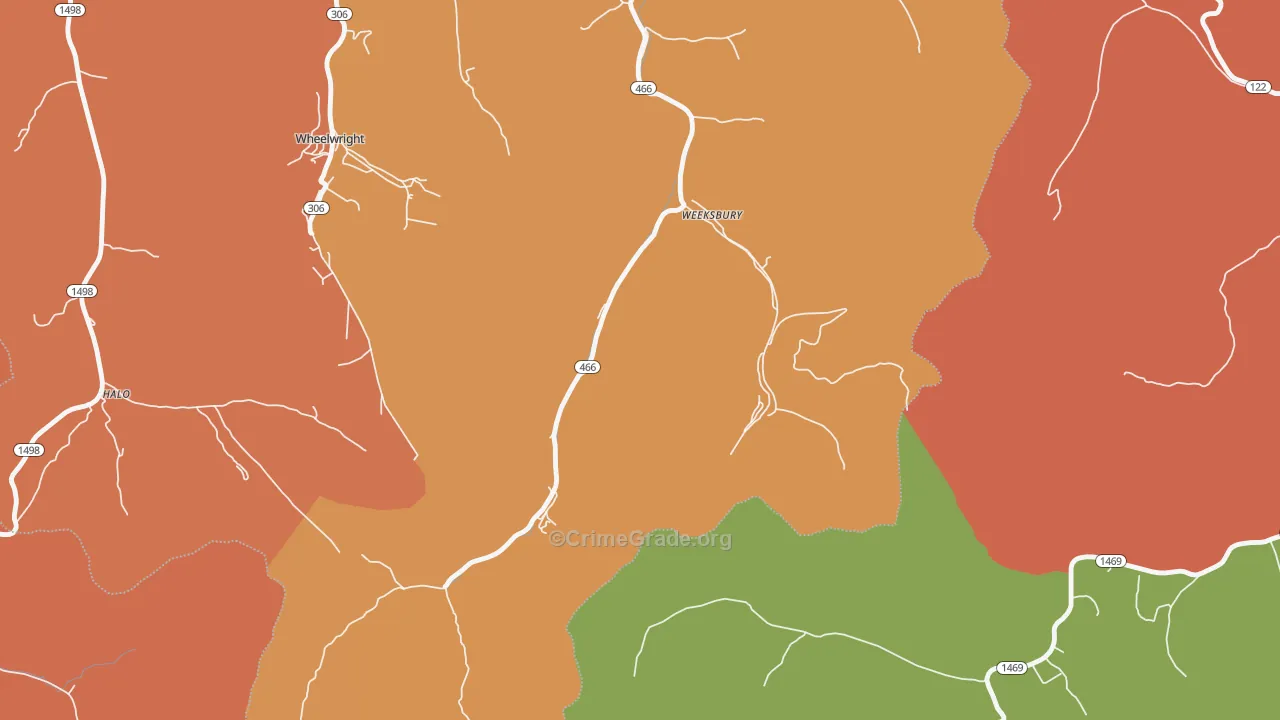 41667, KY Map of Theft Rates