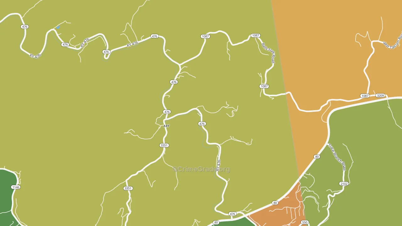 41712, KY Map of Theft Rates