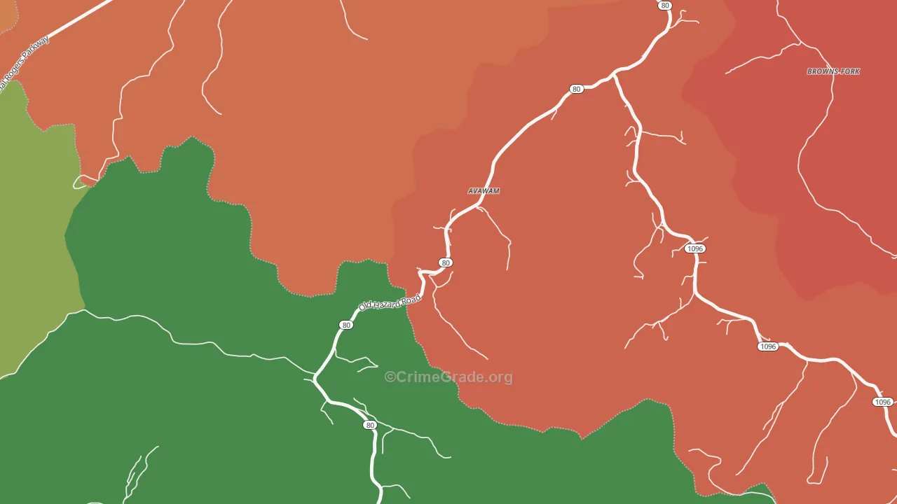 41713, KY Map of Theft Rates