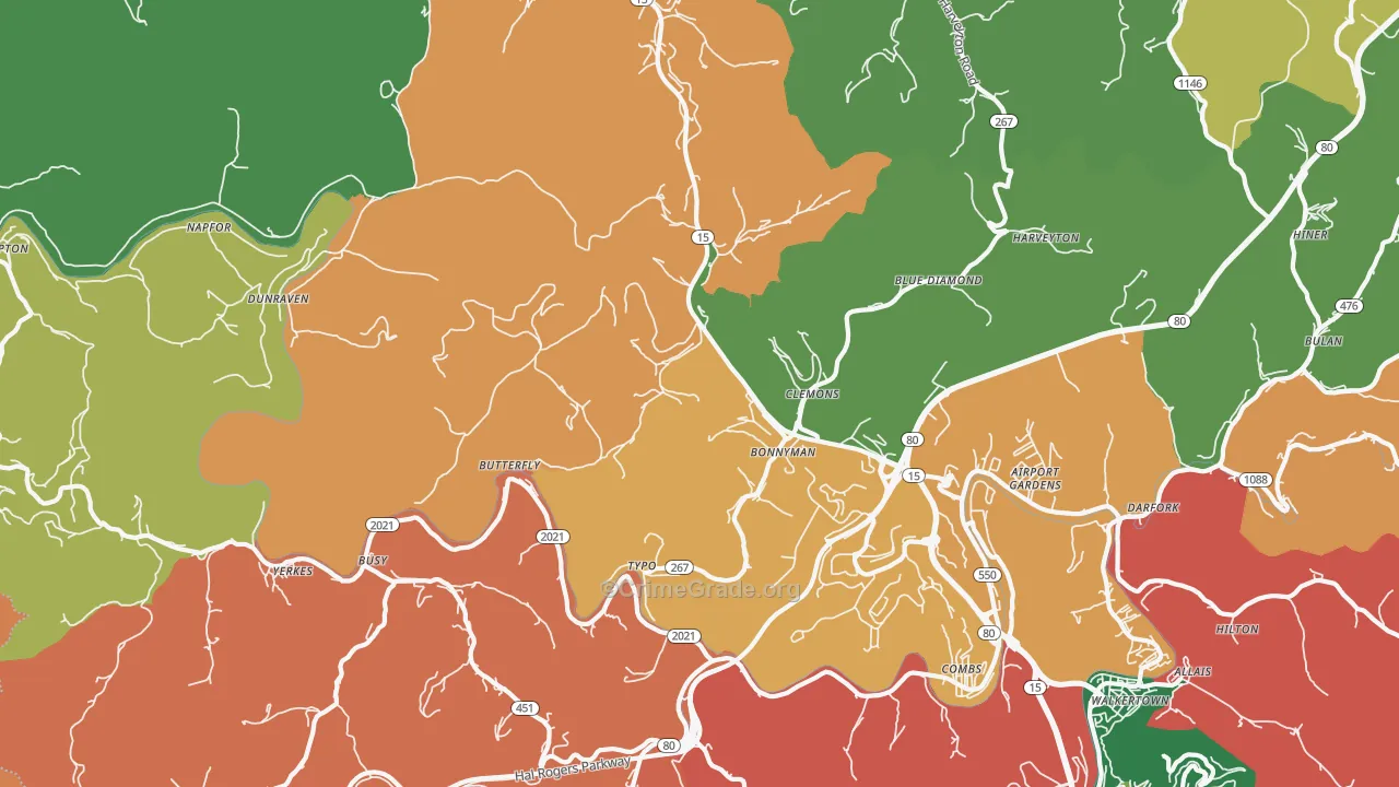 41719, KY Map of Theft Rates