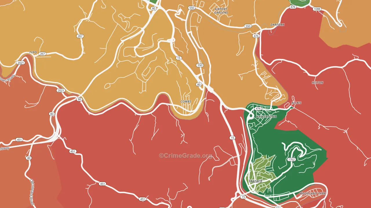 41729, KY Map of Theft Rates