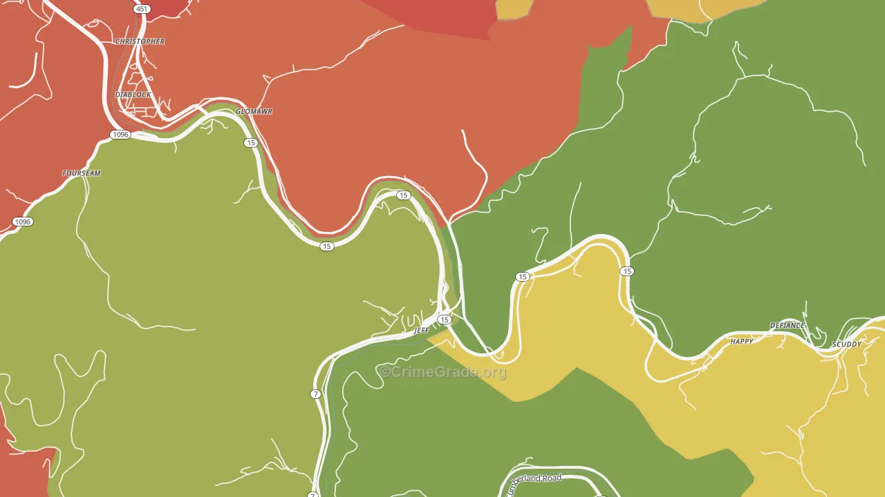41751, KY Map of Theft Rates