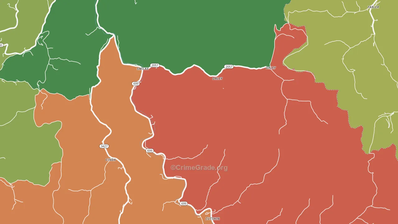 41764, KY Map of Theft Rates
