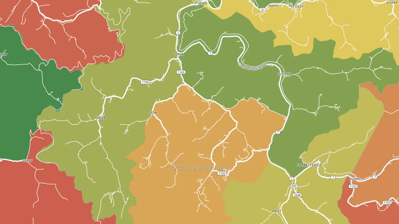 41774, KY Map of Theft Rates