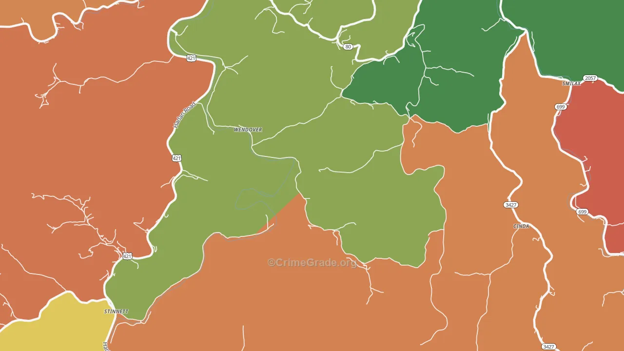 41775, KY Map of Theft Rates