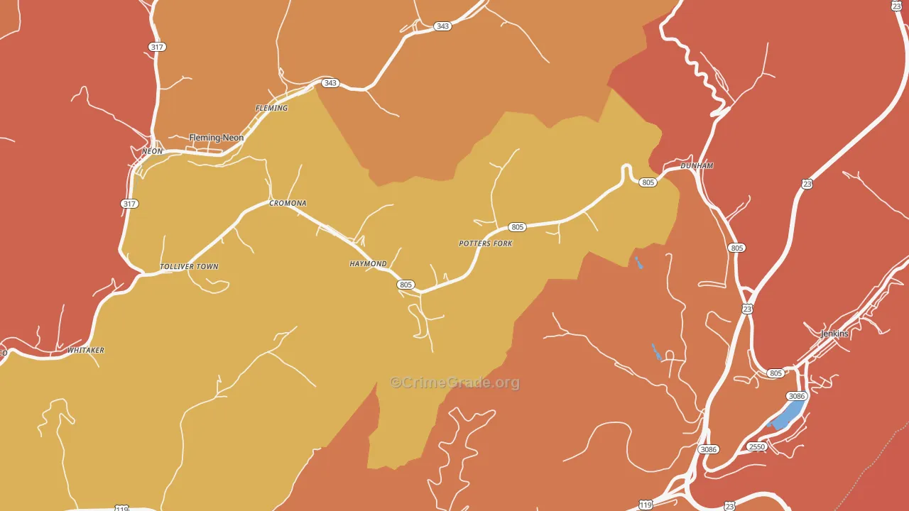 41810, KY Map of Theft Rates