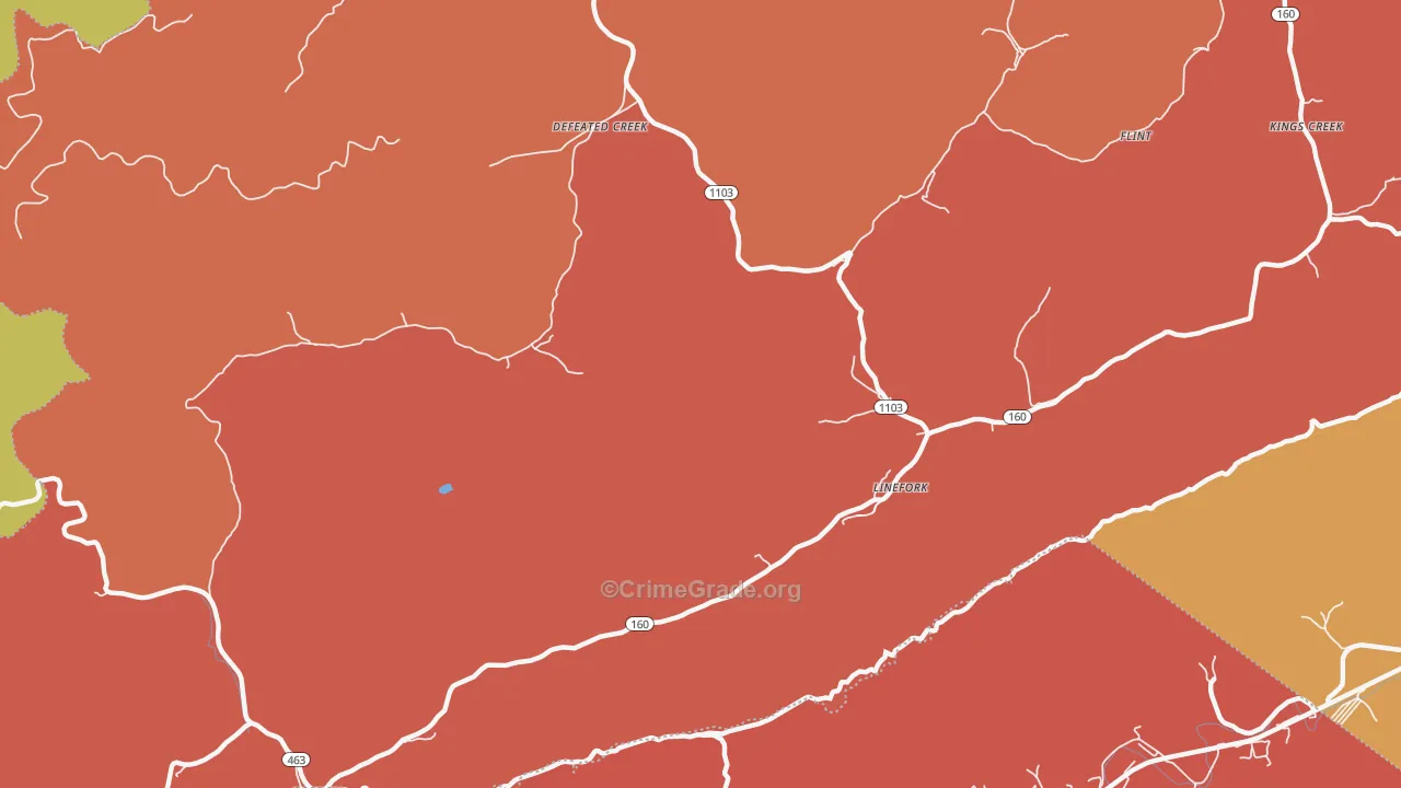 41833, KY Map of Theft Rates