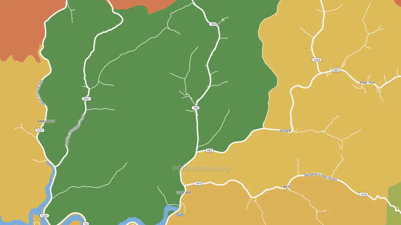 41834, KY Map of Theft Rates