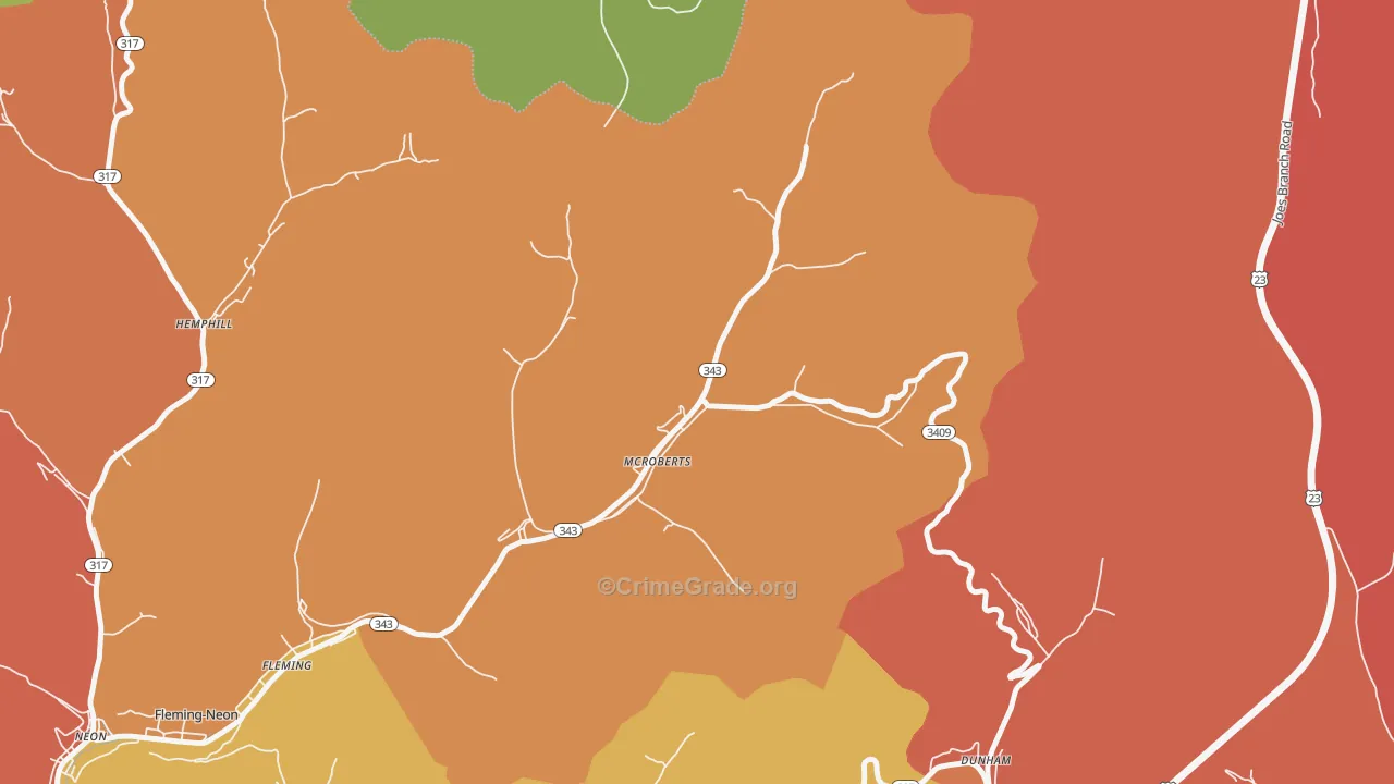 41835, KY Map of Theft Rates