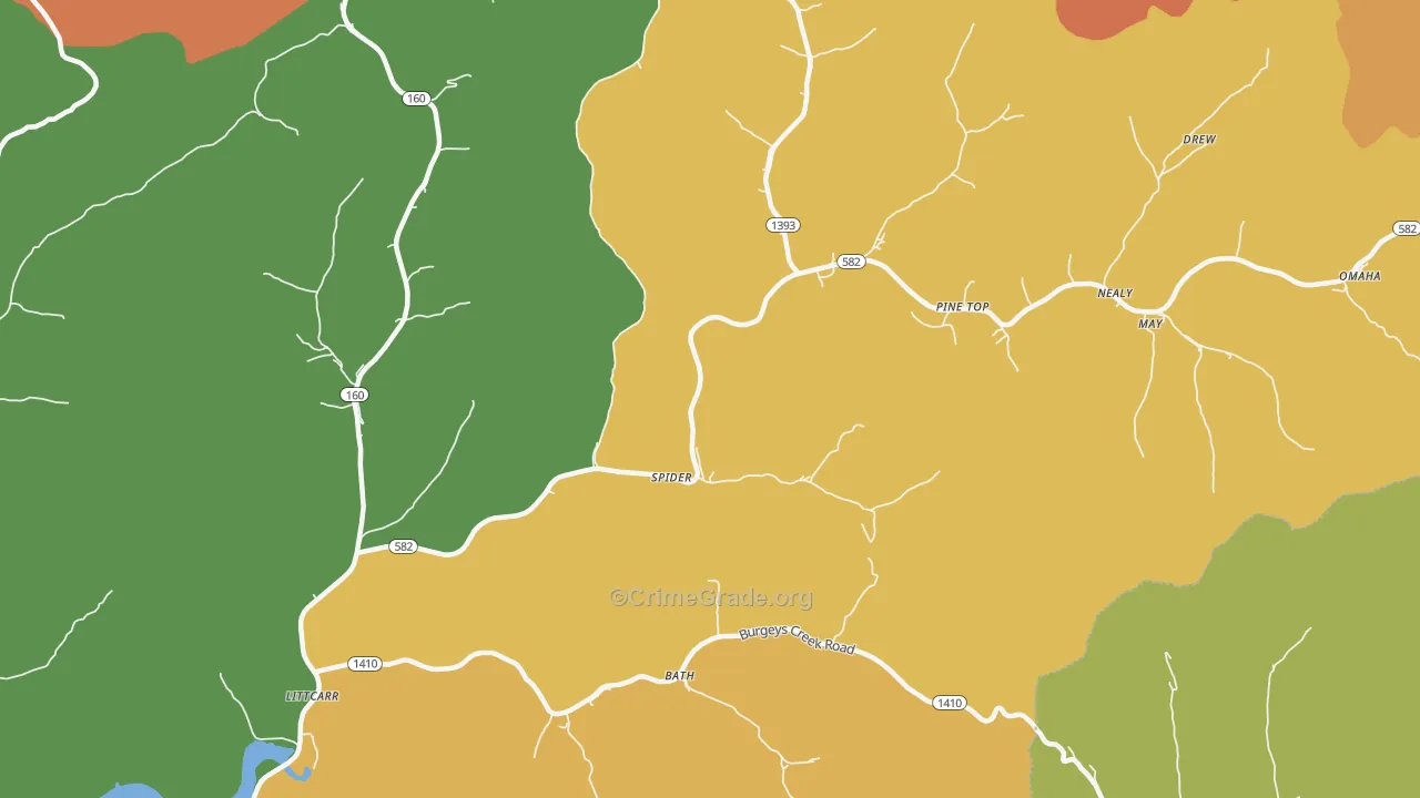 41836, KY Map of Theft Rates