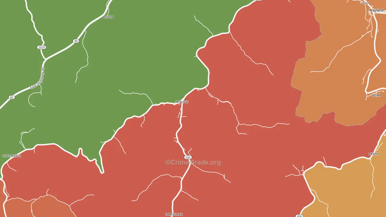 41839, KY Map of Theft Rates