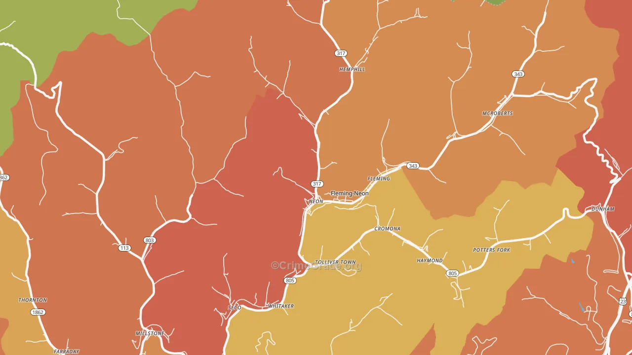 41840, KY Map of Theft Rates