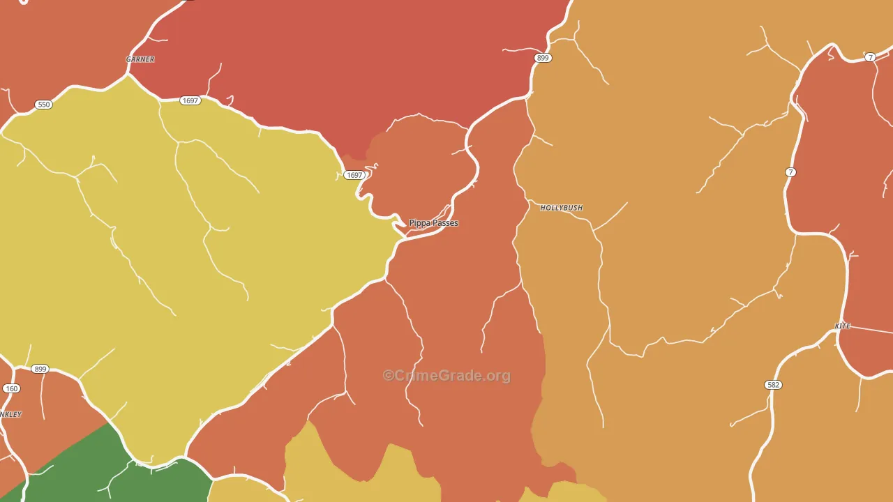 41844, KY Map of Theft Rates