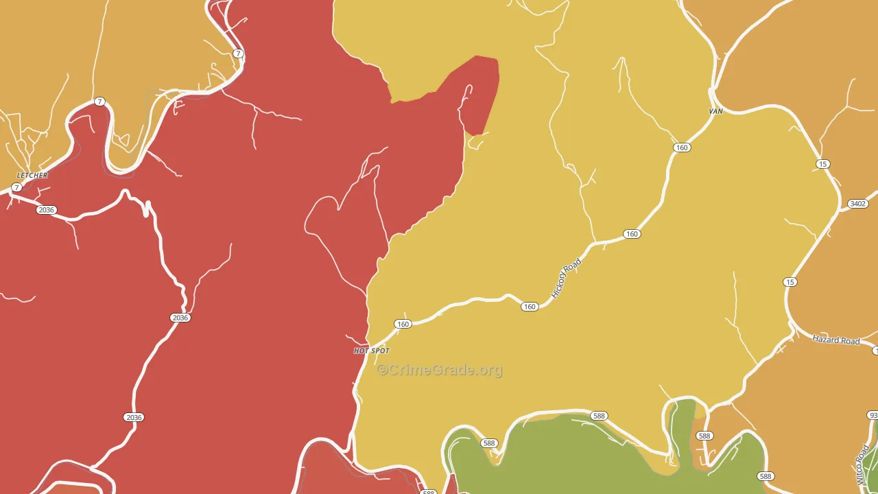 41845, KY Map of Theft Rates