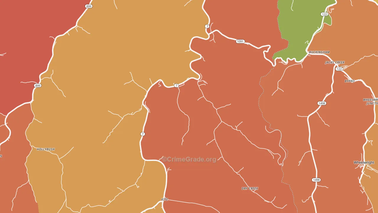 41862, KY Map of Theft Rates