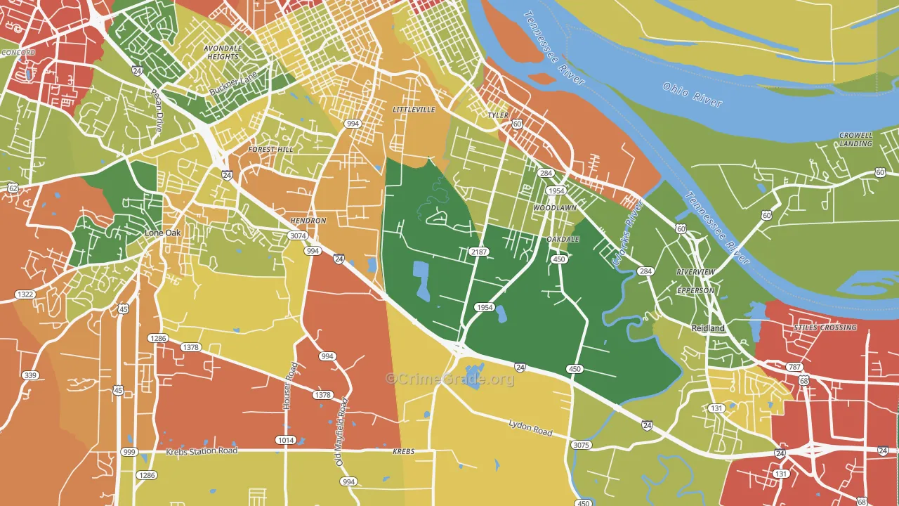 42003, KY Map of Theft Rates