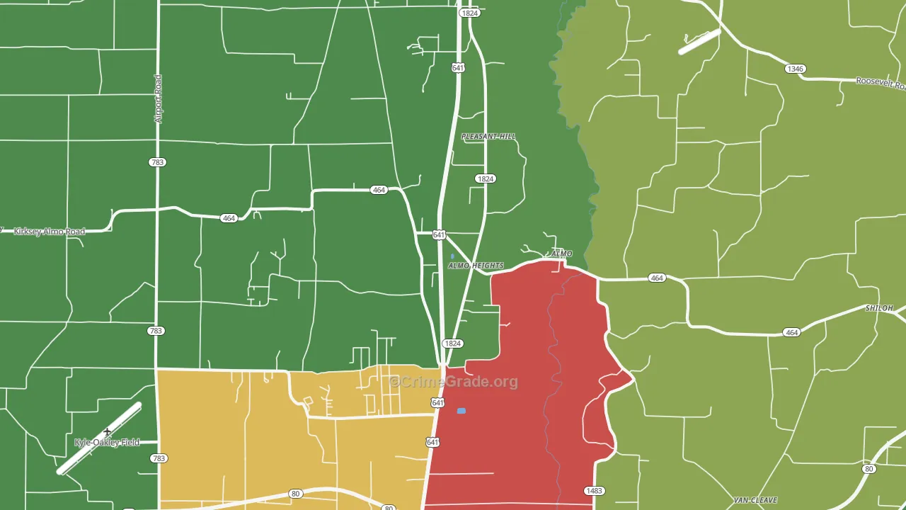 42020, KY Map of Theft Rates
