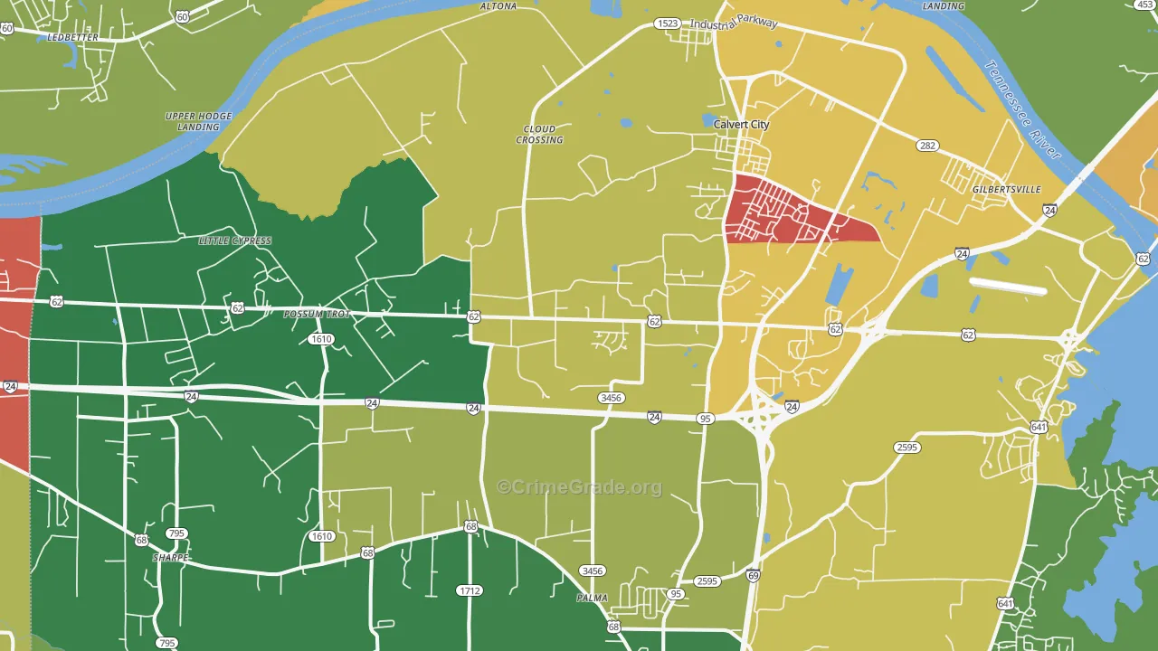 42029, KY Map of Theft Rates