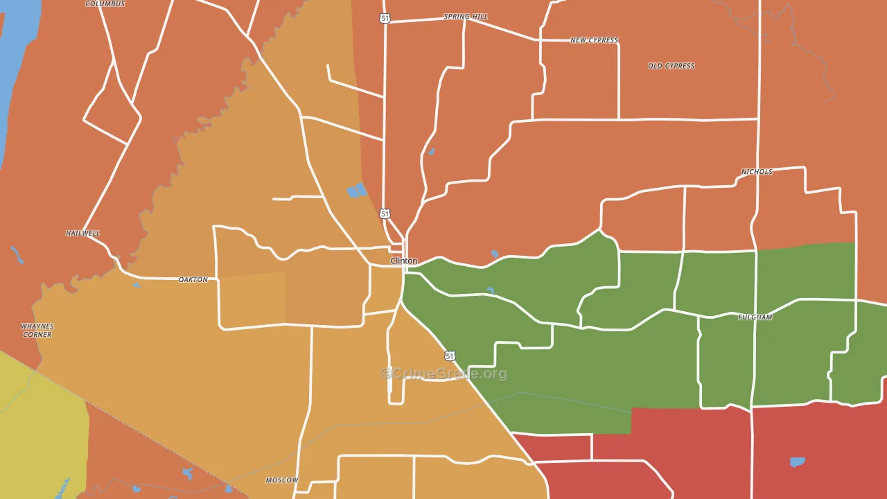 42031, KY Map of Theft Rates
