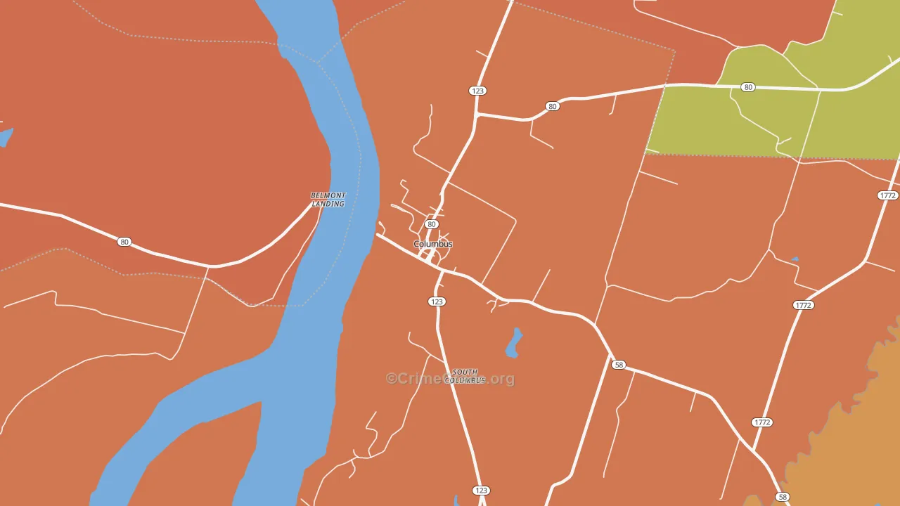 42032, KY Map of Theft Rates