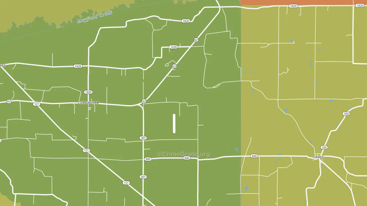 42035, KY Map of Theft Rates