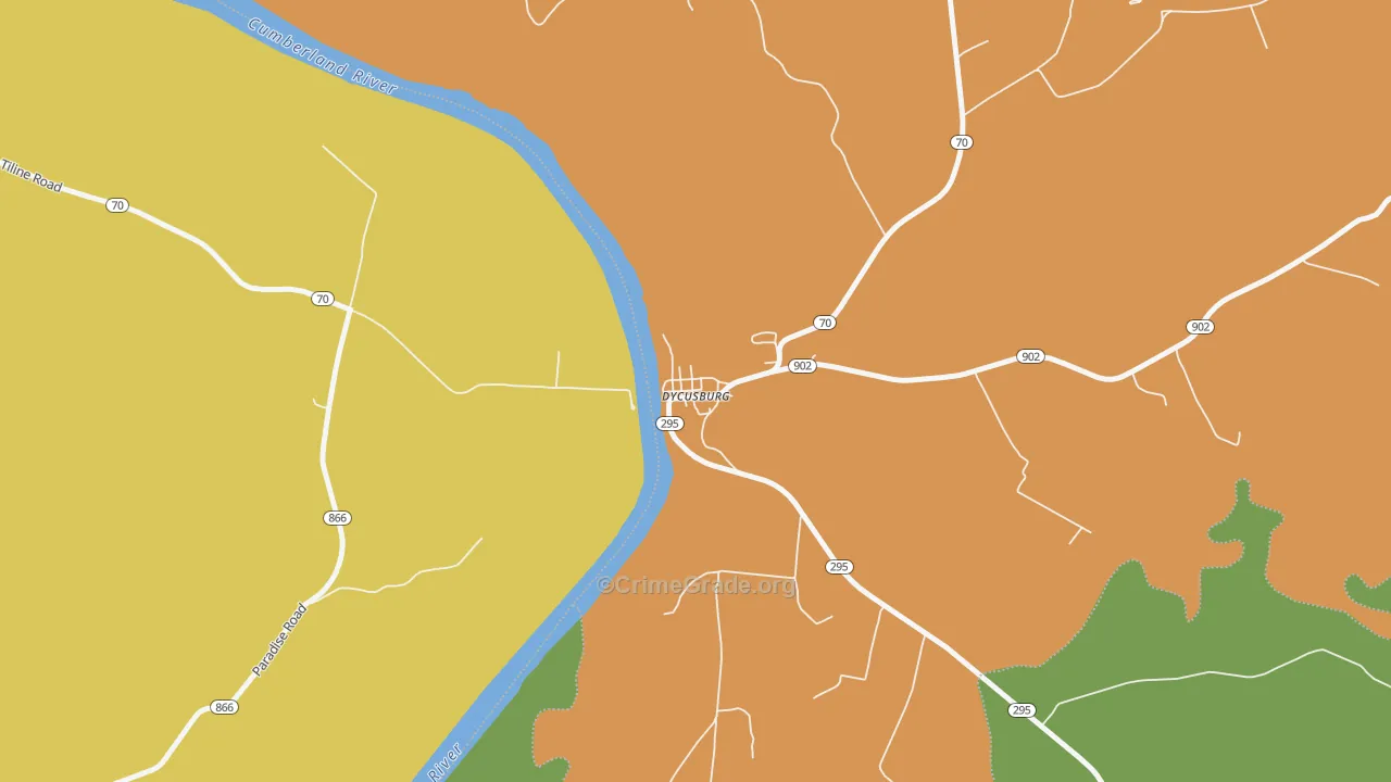 42037, KY Map of Theft Rates