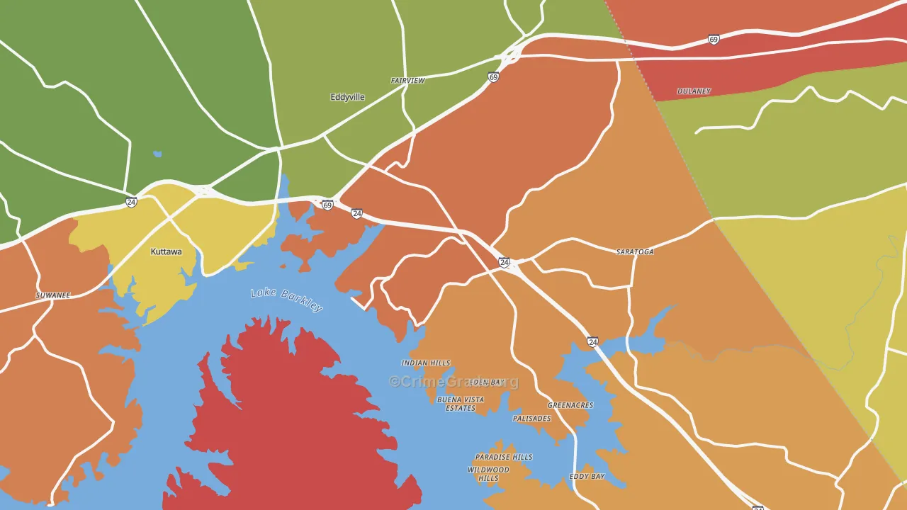 42038, KY Map of Theft Rates
