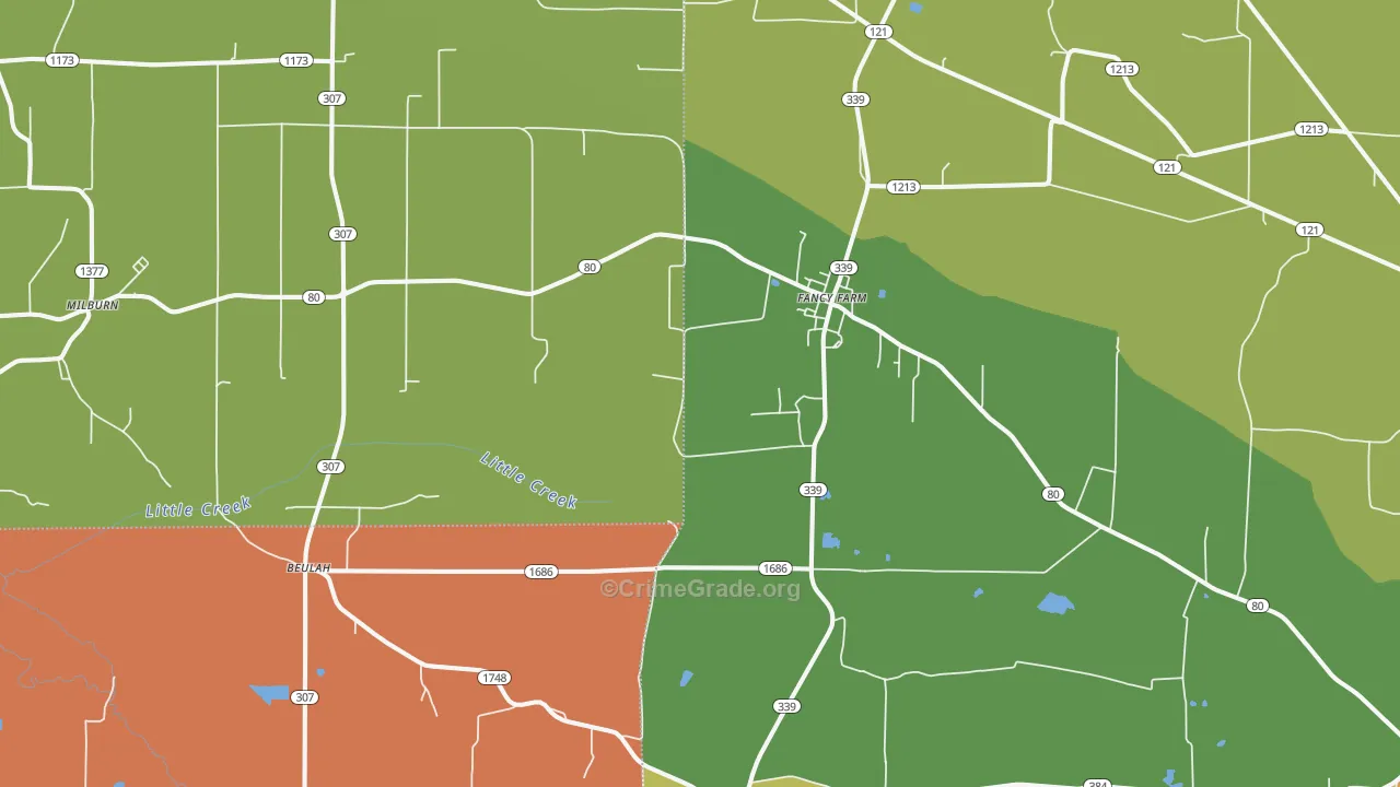 42039, KY Map of Theft Rates