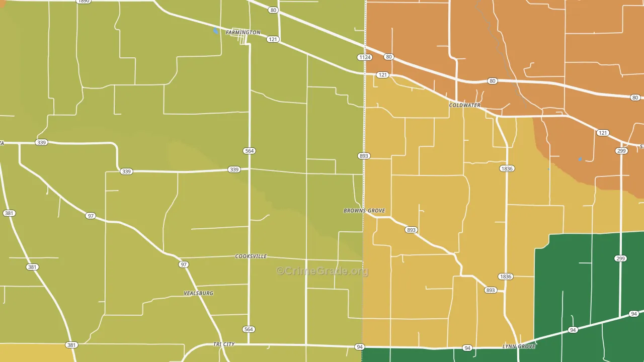 42040, KY Map of Theft Rates