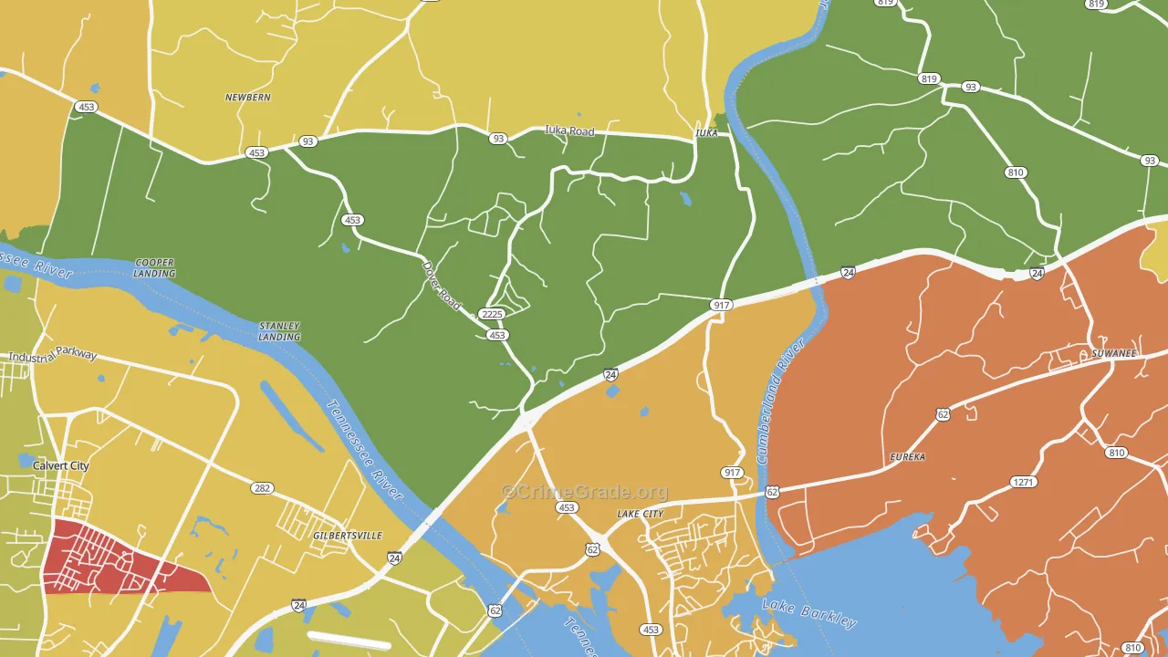 42045, KY Map of Theft Rates