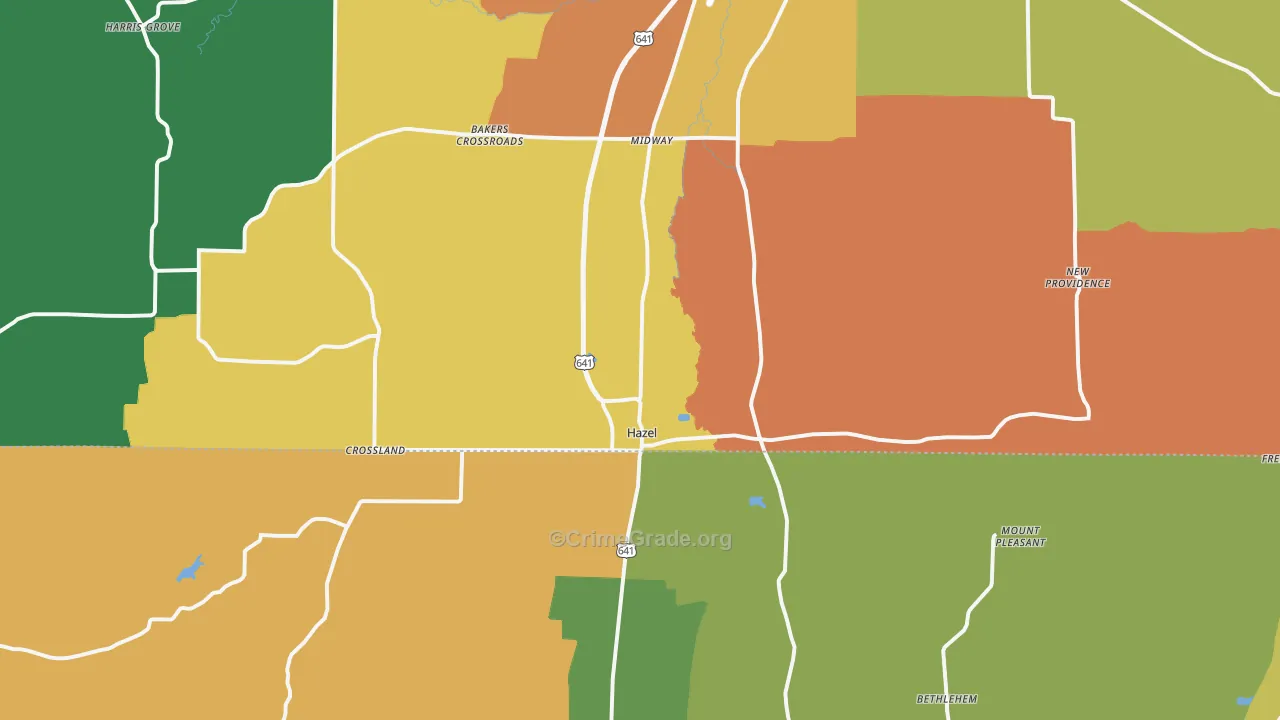 42049, KY Map of Theft Rates