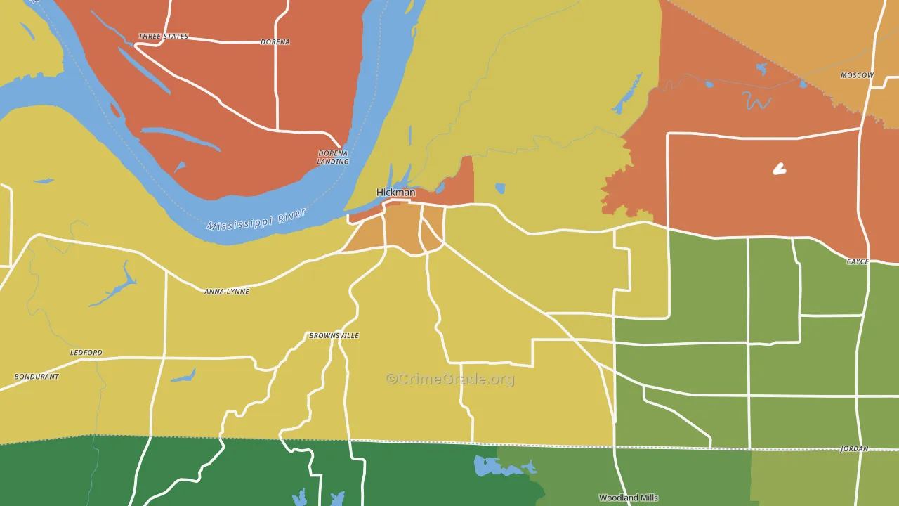 42050, KY Map of Theft Rates
