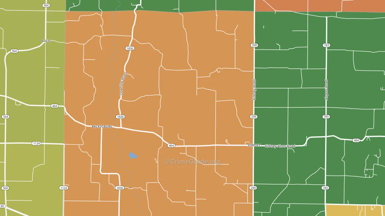 42054, KY Map of Theft Rates