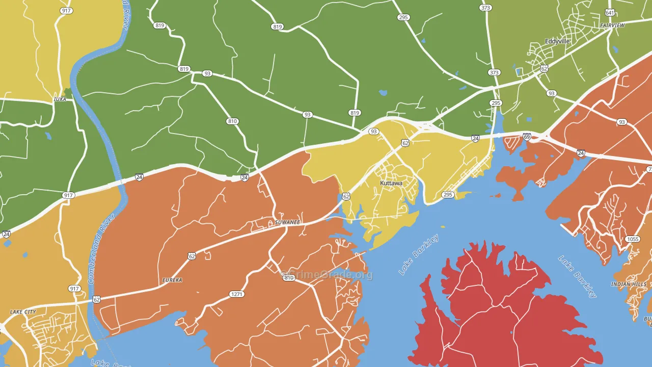 42055, KY Map of Theft Rates