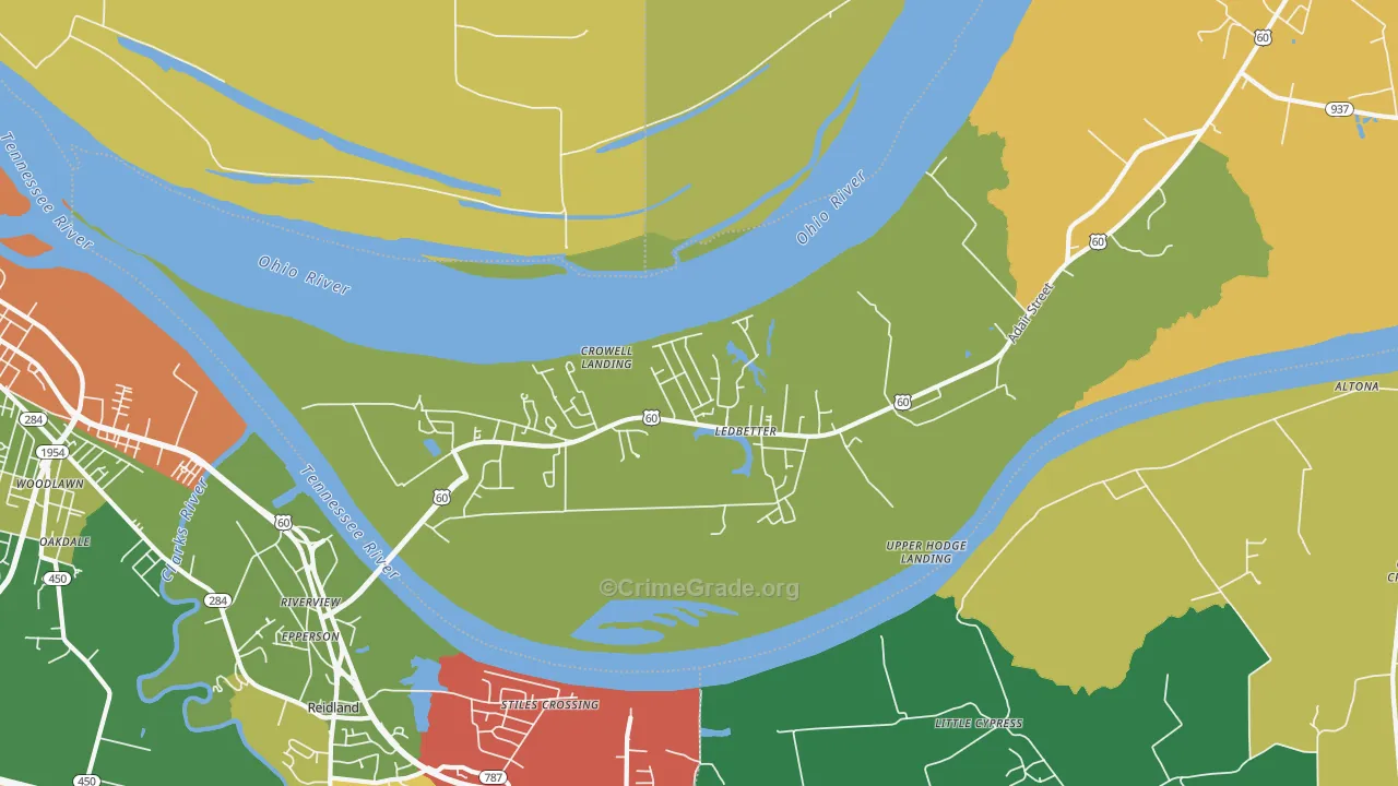42058, KY Map of Theft Rates
