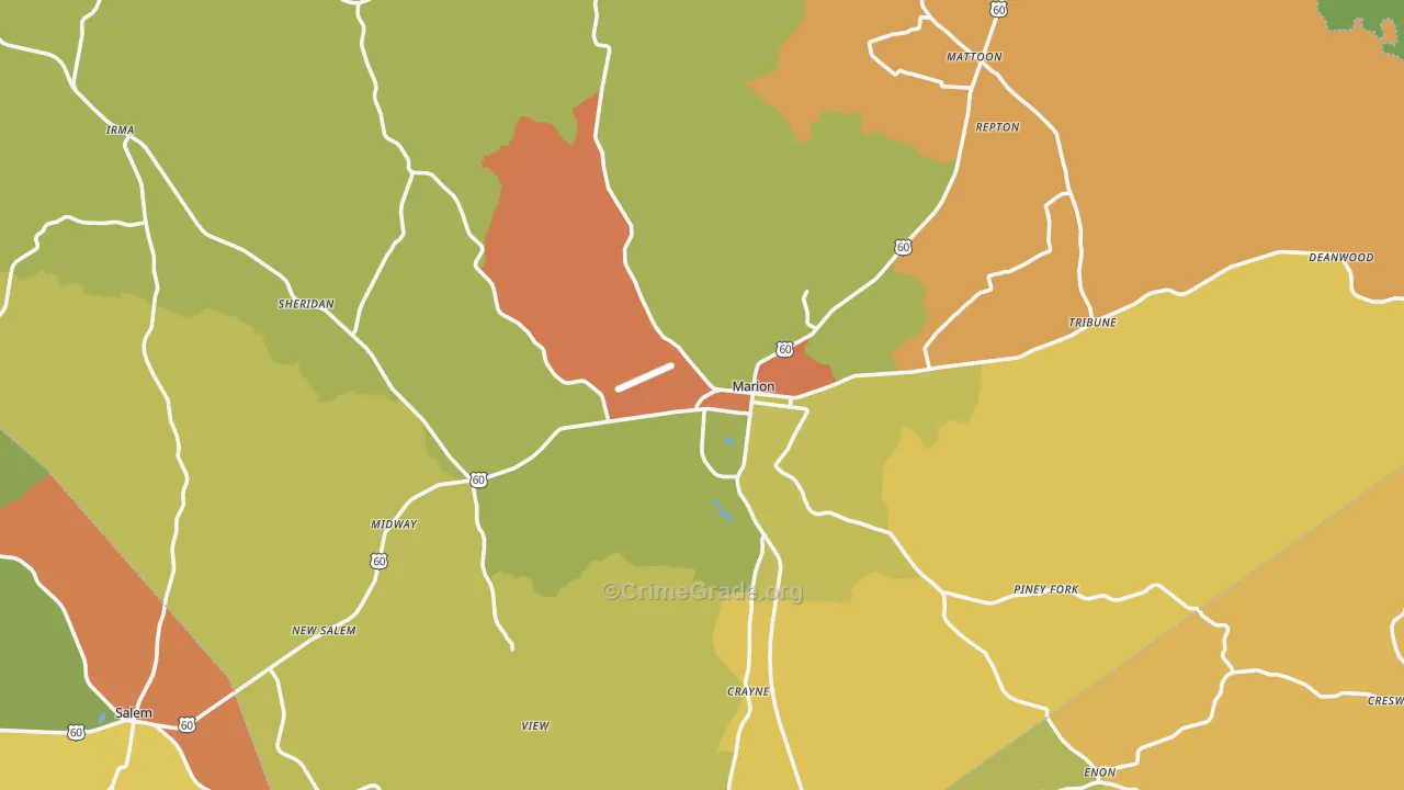 42064, KY Map of Theft Rates